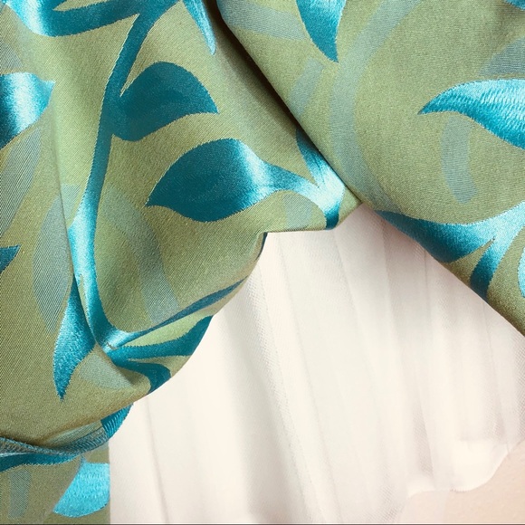 Beluva Blue/Green Floral Pleated Mini Skirt Size Medium - Picture 3 of 5